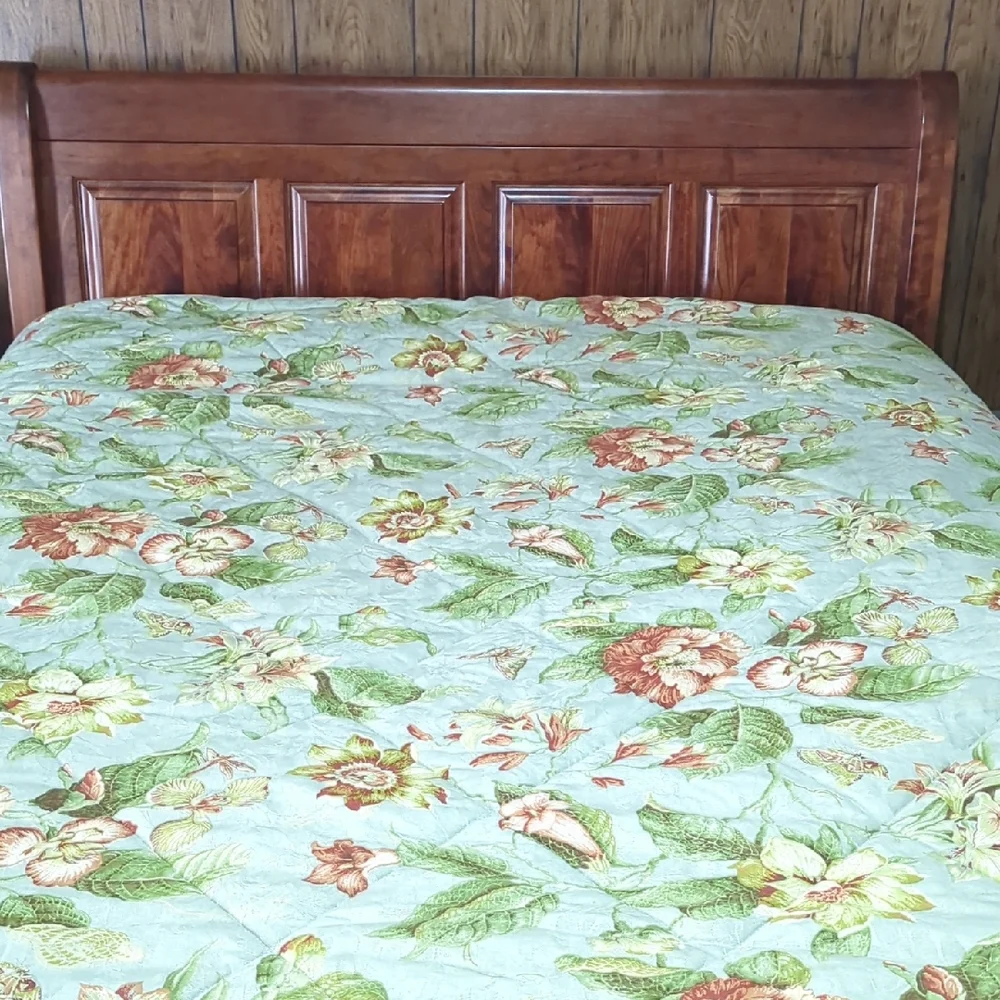 Waverly Opal Spring Queen Heavy 100% Cotton Floral Butterfly Cottage Comforter